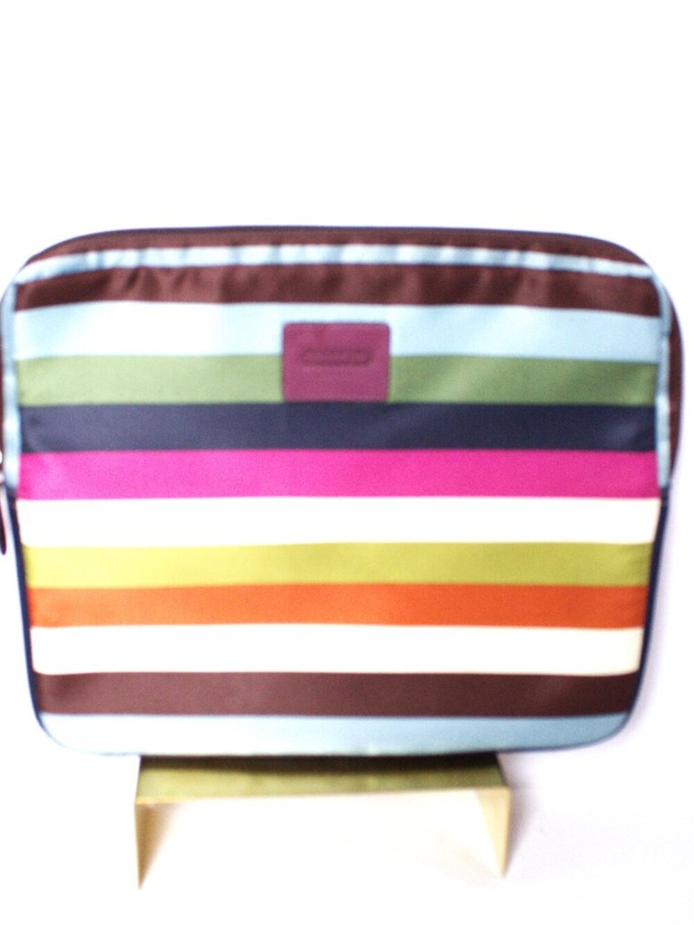 Coach, Vintage Legacy, Y2k, Rainbow Stripped Laptop Case